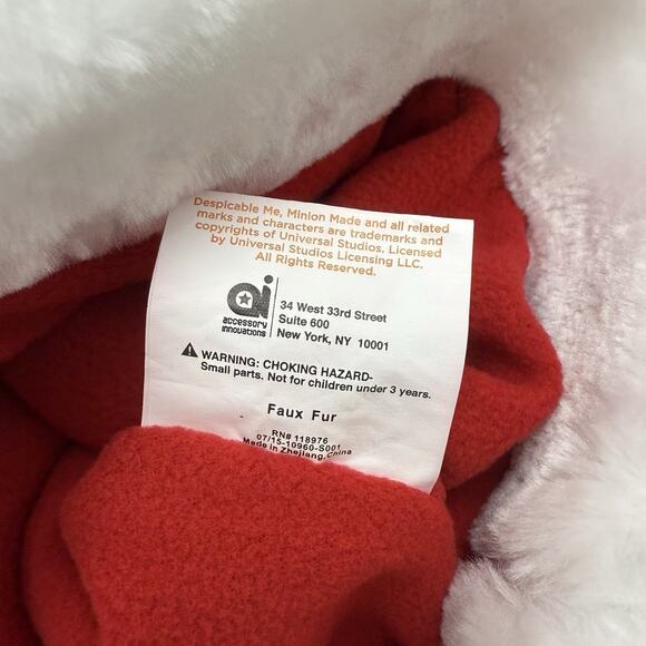 Despicable Me Minion Santa Hat Red White Christmas Holiday NWT - Picture 5 of 6